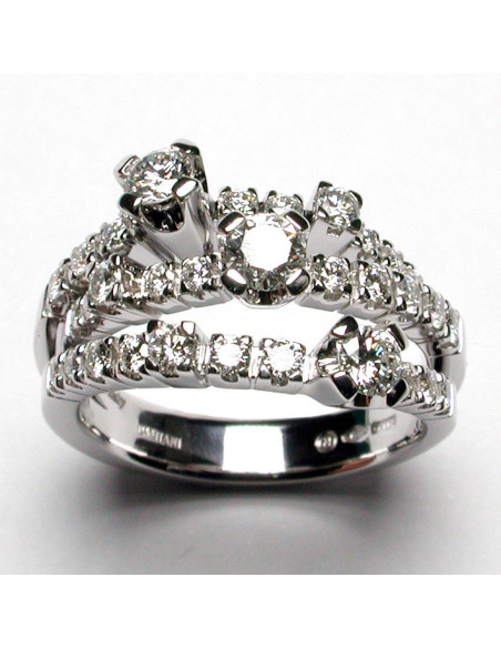 DAMIANI NOTTE DI SAN LORENZO кольцо из белого золота и бриллиантов (1.28 кар)  Ref. 20013640