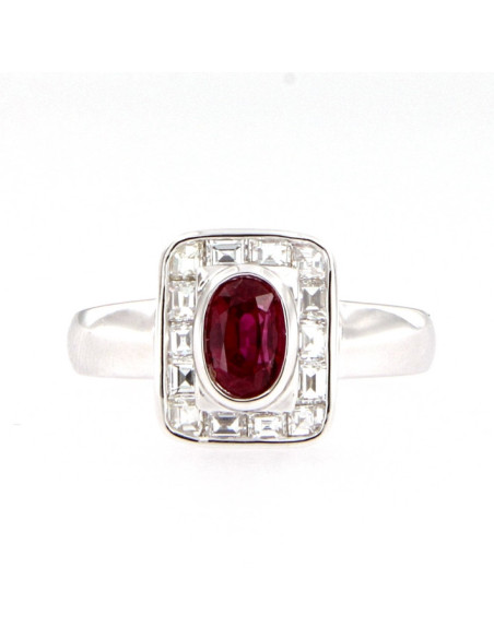 DAMIANI CLASSIC КОЛЬЦО ИЗ БЕЛОГО ЗОЛОТА, 0,83 карата рубина и 0,68 карата бриллиантов