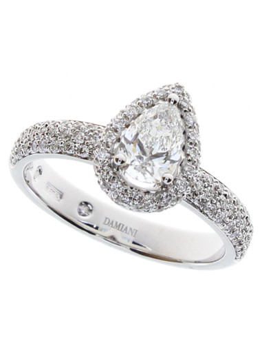 DAMIANI MINOU в золоте и белый бриллиантовое кольцо с ПАДЕНИЕ КАПЛИ АЛМАЗА 0.54 ct FULL PAVE