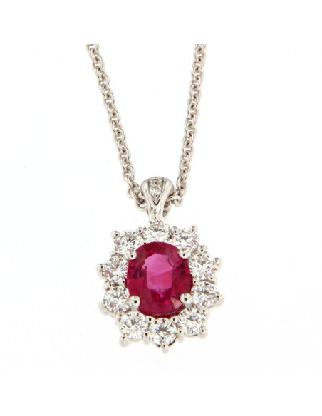 Crivelli Рубиновая коллекция Ожерелье из золота, бриллиантов и рубинов 0.98 ct - 024-C2064