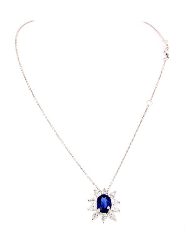 Crivelli Saphir Kollektion Halskette in Gold, Diamanten und Saphiren 1.99 ct