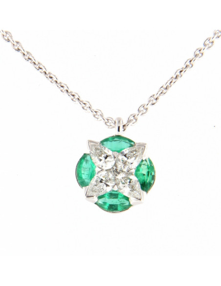 Crivelli Коллекция Smeraldo ожерелье из золота, бриллиантов и изумруда 0.42 ct - 325-P1091