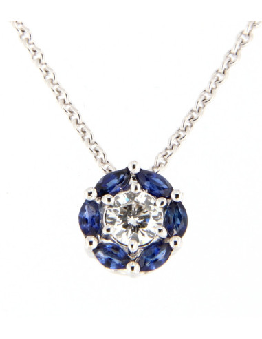 Crivelli Sapphire Collection Necklace in Gold, Diamonds and sapphires 0.60 ct - 000-888NS