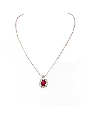Crivelli Ruby Collection Necklace in gold, Diamonds and ruby 0.70 ct - 024-G0530-B