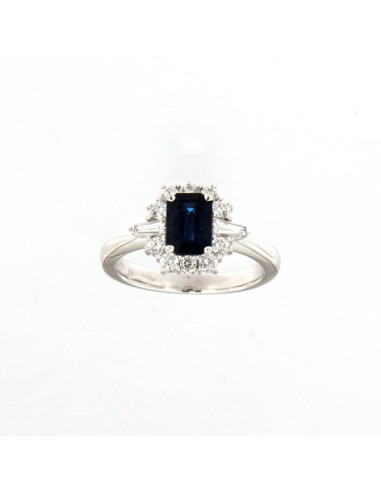 DAMIANI CLASSIC ring in white gold, 0.88 ct sapphire and 0.52 ct diamonds
