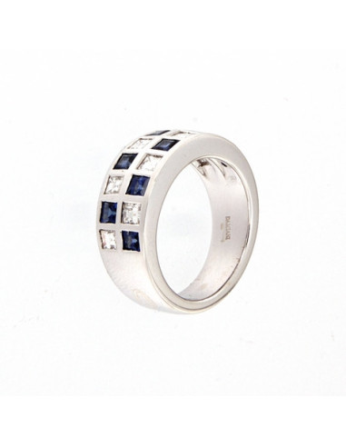 DAMIANI CLASSIC ring in white gold, 1.40 ct sapphires and 1.01 ct diamonds
