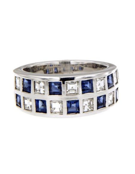 DAMIANI CLASSIC КОЛЬЦО ИЗ БЕЛОГО ЗОЛОТА, 1,40 карата сапфир и 1,01 карата бриллиантов