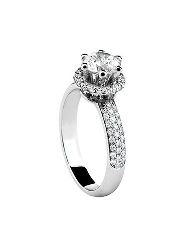 DAMIANI MINOU ANELLO IN ORO BIANCO CON DIAMANTE 0.40 ct FULL PAVE 