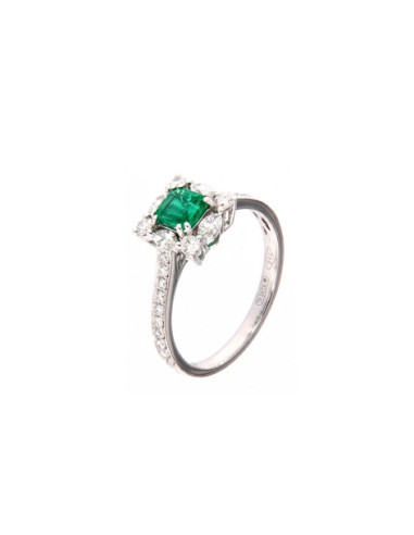 Crivelli Emerald Collection Gold Ring, Diamonds and emerald 0.47 ct - 381-DR3438M