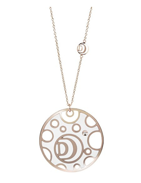 DAMIANI DAMIANISSIMA COLLANA BIFACCIALE IN ORO ROSA, DIAMANTE (0,01ct) E CERAMICA BIANCA E NERA Ref. 20058573