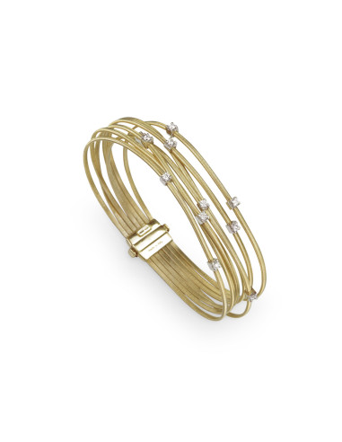 Marco Bicego Goa Yellow Gold and Diamond Bracelet 7 wires ref: BG686-B