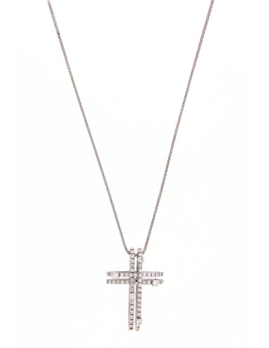 DAMIANI NOTTE DI SAN LORENZA Колье "крест" из белого золота с бриллиантами (0,77 кар)  Ref. 20023526