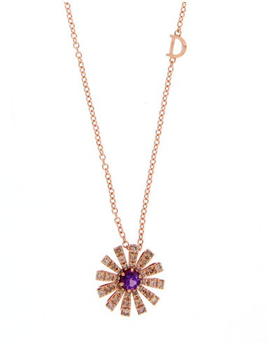 DAMIANI MARGHERITA ожерелье из розового золота бриллиант и аметист 20072766