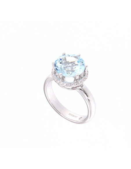 DAMIANI MINOU Ring aus Weißgold, Diamanten und Aquamarin 3,30 ct – Ref: 20072794