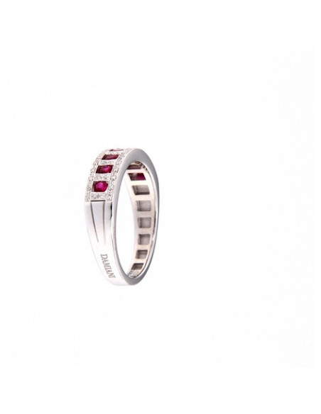 Damiani Belle Epoque кольцо из белого золота с рубинами (Ct 0.30)и бриллиантами (Ct 0.14) Ref:20058706
