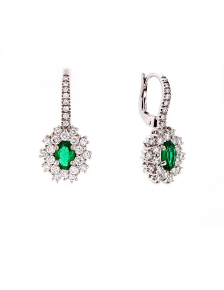 Crivelli Изумрудная коллекция Золотые серьги, бриллианты и изумруд 0.83 ct - 024-1917