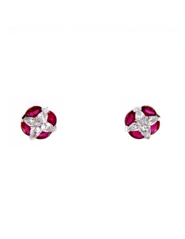 Crivelli Рубиновая коллекция Золотые серьги, бриллианты и рубин 1.36 ct - 325-ER1682