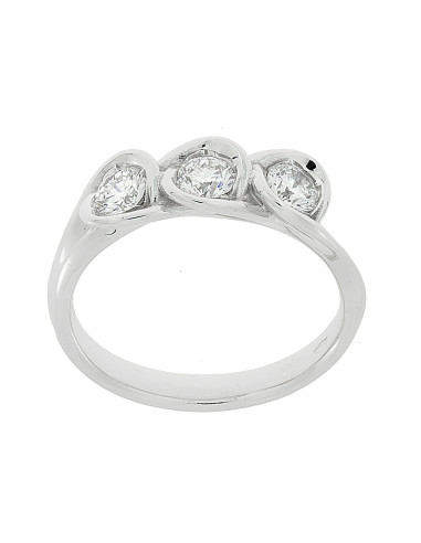 Diamond Invest collezione Calla Trilogy anello oro bianco e diamante ct. 0.55