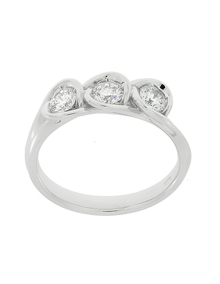 Diamond Invest collezione Calla Trilogy anello oro bianco e diamante ct. 0.55