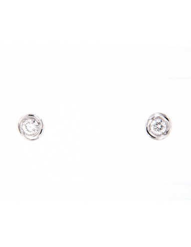 GOLAY collection Calla white gold earrings and diamond ct. 0.46