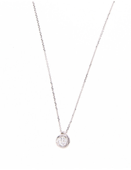 GOLAY collection Calla white gold necklace and diamond ct. 0.33