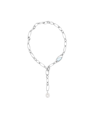 UTOPIA SWING Weißgold-Halskette mit Diamanten und Perlen 14.20 ref: SP1AB001