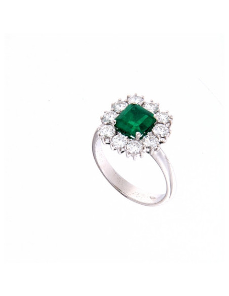 Crivelli Коллекция Smeraldo Кольцо из золота, бриллиантов и изумруда 1.52 ct - 110-CONT