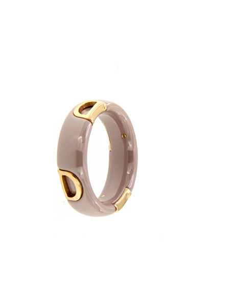 Damiani D.ICON Keramik-Ring Cappuccino, Rotgold und Diamanten - 7 mm - 20087258