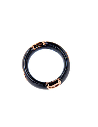 Damiani D.Icon ANELLO IN CERAMICA NERA, ORO...