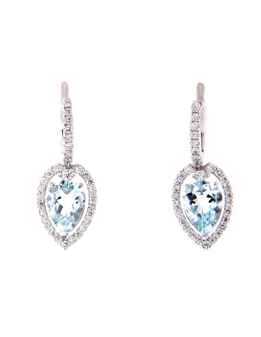 Crivelli AcquaMarina Collection Earrings in gold, diamonds and aquamarine 3.38 ct - 372-2746-BIS