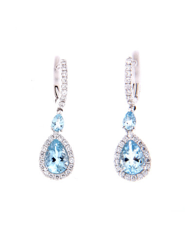 Crivelli AcquaMarina Collection Earrings in gold, diamonds and aquamarine 2.32 ct - 372-2743