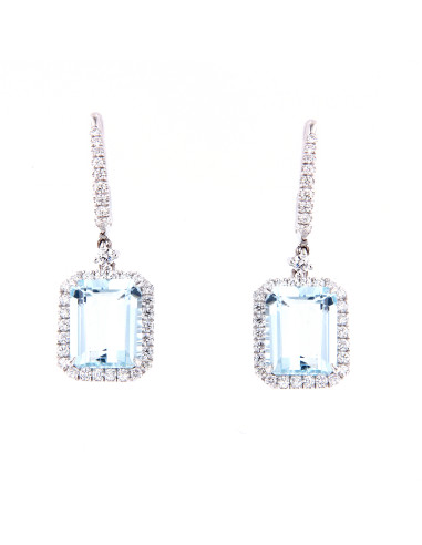 Crivelli AcquaMarina Collection Earrings in gold, diamonds and aquamarine 5.94 ct - 372-2049-BIS