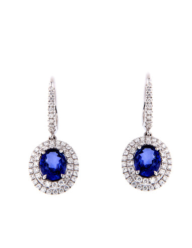 Crivelli Sapphire Collection Gold Earrings , Diamonds and sapphires 3.40 ct - 000-3958