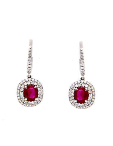 Crivelli Ruby Collection Gold Earrings , Diamonds and ruby 2.17 ct - 000-3958NS