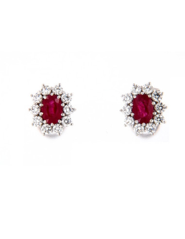 Crivelli Ruby Collection Gold Earrings , Diamonds and ruby 2.06 ct - 151-4587