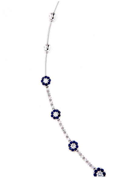 Crivelli Saphir Kollektion Halskette in Gold, Diamanten und Saphiren 1.26 ct - 117-CC291