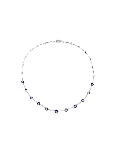 Crivelli Sapphire Collection Necklace in Gold, Diamonds and sapphires 1.26 ct - 117-CC291