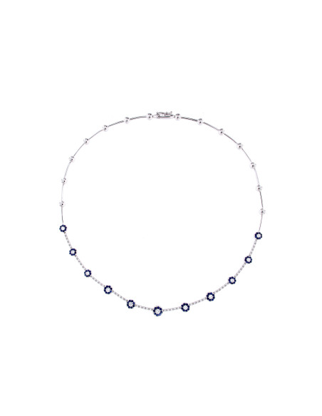 Crivelli Сапфировое ожерелье из золота, бриллиантов и сапфиров 1.26 ct - 117-CC291