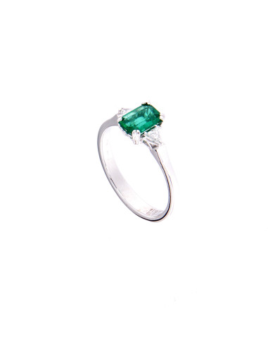 GOLAY Emerald Collection Ring in gold, diamonds and sapphire 0.72 ct - ACLEM003DISM