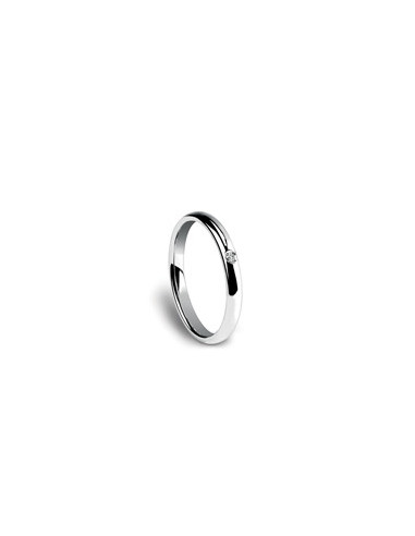 DAMIANI WEDDING BANDS PERSEMPRE in Platinum with external diamond Thickness 2.5 mm