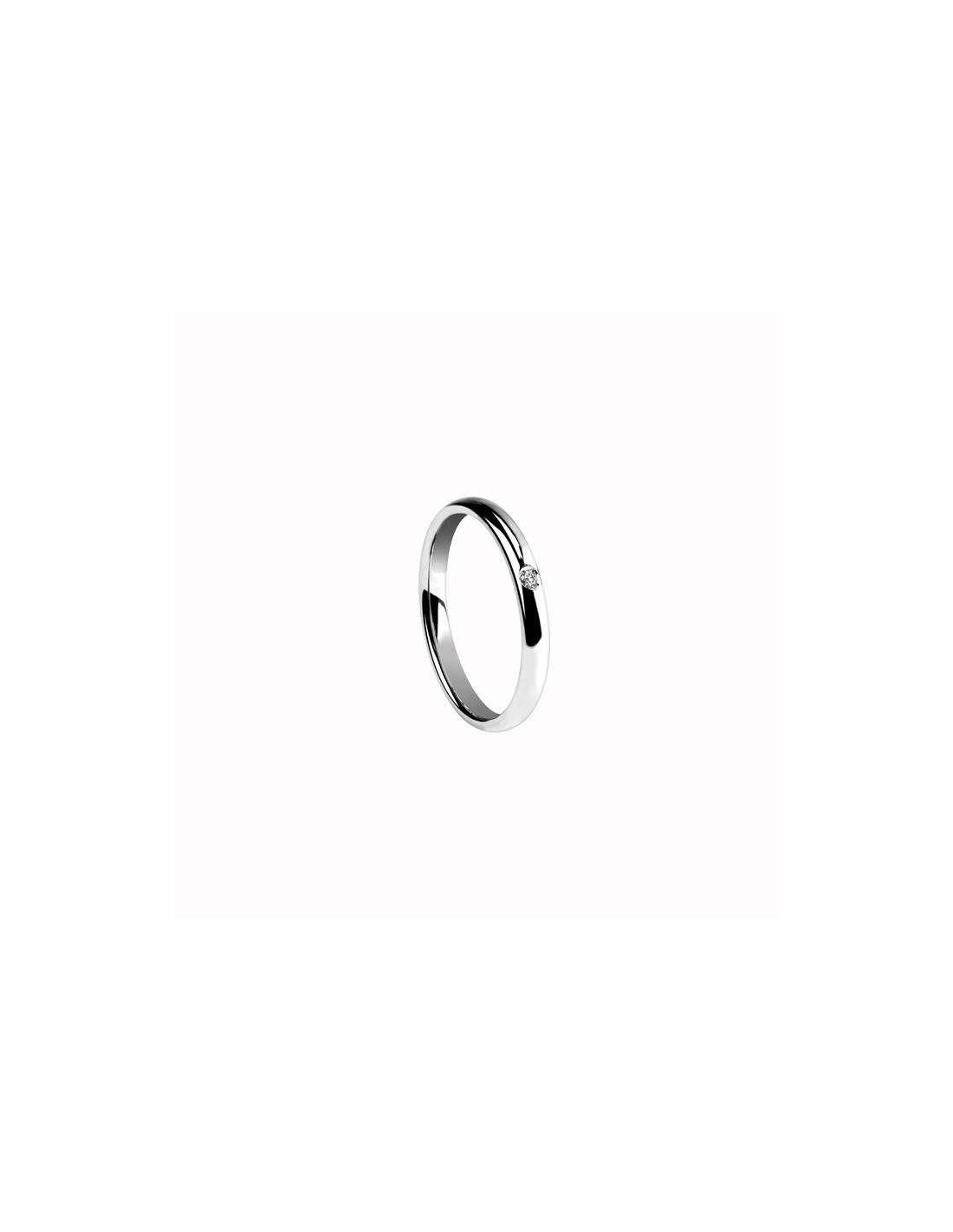DAMIANI WEDDING BANDS PERSEMPRE in Platinum with external diamond