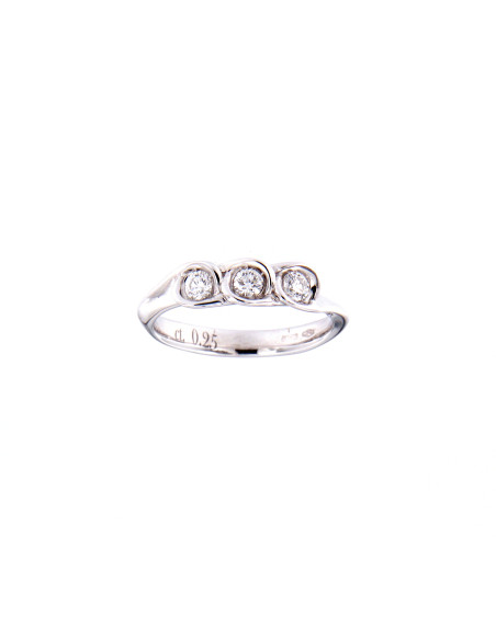 GOLAY sammlung Calla Ring "Trilogy" aus Weißgold und Diamanten ct 0.25 - AIM34TR8
