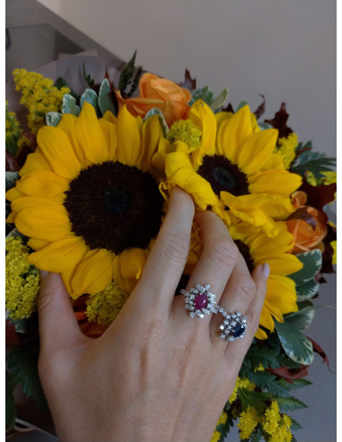 DAMIANI MIMOSA white gold ring, Ruby ct 1.12...