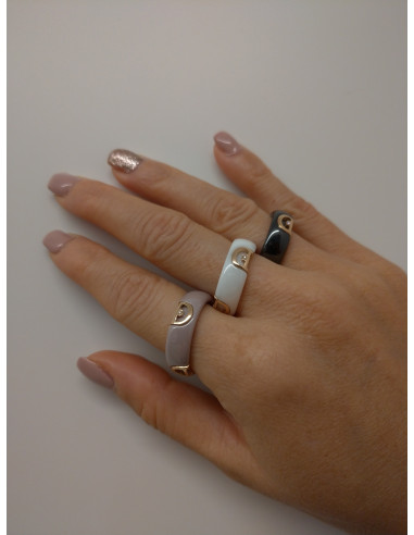 Damiani D.ICON Keramik-Ring Cappuccino, Rotgold...