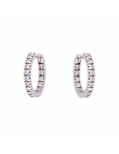 SOPRANA DIAMOND collection earrings "Circle" in white gold and diamonds 1.06 ct - paigemOS2