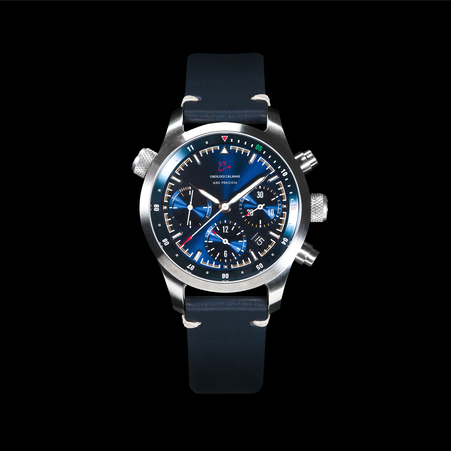 Orologi Calamai G50 FRECCIA quadrante Blu Soleil chronografo