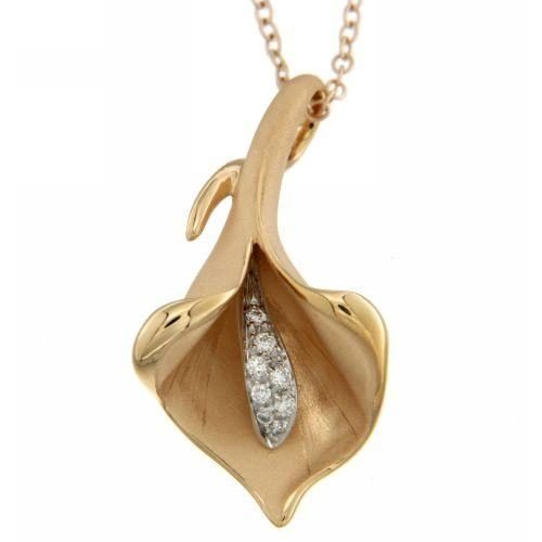 Pendente Annamaria Cammilli Donna Calla in Oro rosa Diamante GPE0197J - immagine 2