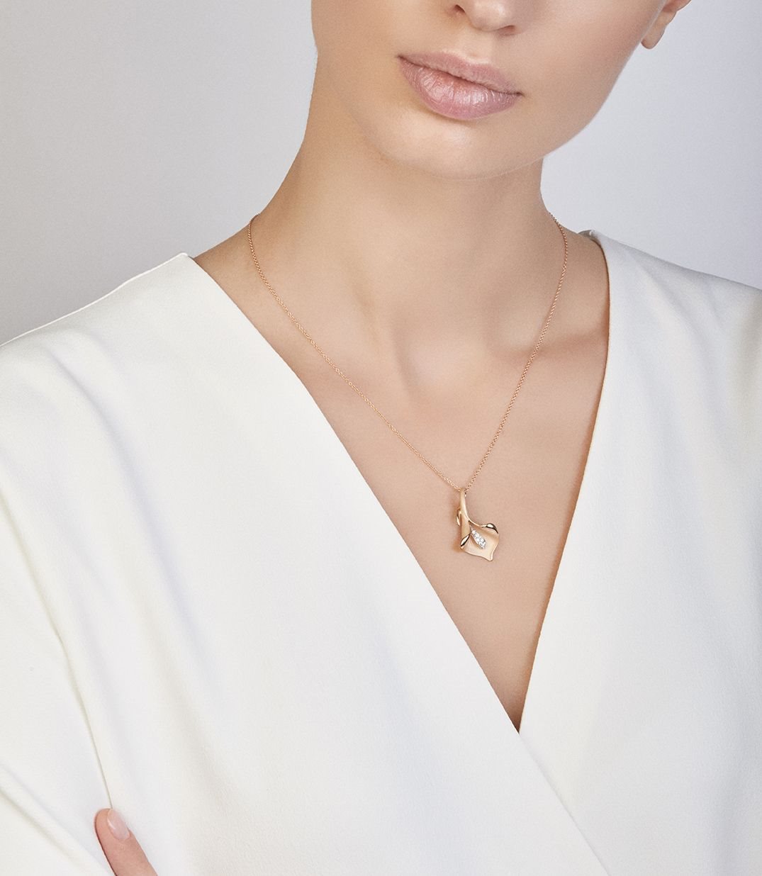 Pendente Annamaria Cammilli Donna Calla in Oro rosa Diamante GPE0197J - immagine 5