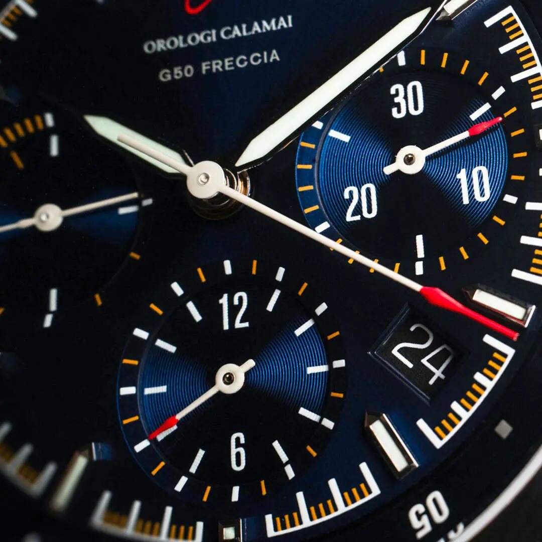 Orologi Calamai G50 FRECCIA quadrante Blu Soleil chronografo - immagine 3