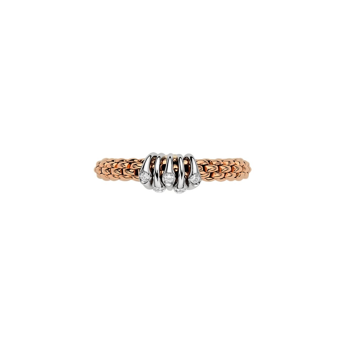 Anello Fope Donna Prima in Oro rosa Diamante - immagine 2